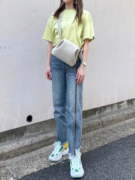 「Ameri（アメリ）のアイテム（トップス）」を使った、ashognさん（レディース・158cm）の夏コーディネート