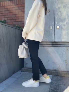 「UNIQLO（ユニクロ）のウルトラストレッチジーンズ（デニムパンツ）」を使った、ashognさん（レディース・156cm）の冬コーディネート
