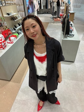 「LOWRYS FARM（ローリーズファーム）のアイテム（ジャケット/アウター）」を使った、さとめぐさん（レディース・159cm）の春コーディネート