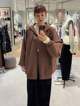 「LOWRYS FARM（ローリーズファーム）のクシュクシュレースプルオーバーＬＳ 1052797（Tシャツ/カットソー、ホワイト系）」を使った、さとめぐさん（レディース・159cm）の秋コーディネート