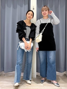 「LOWRYS FARM（ローリーズファーム）のステンレスプレートネックレス　973053（ネックレス）」を使った、さとめぐさん（レディース・159cm・20代）の秋コーディネート