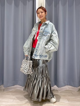「アイテム（デニムジャケット）」を使った、さとめぐさん（レディース・159cm・20代）の秋コーディネート