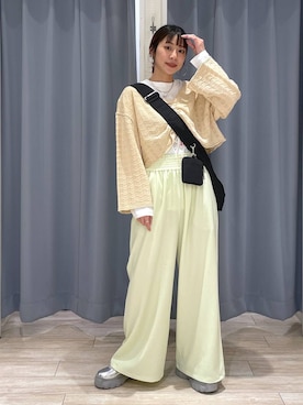 「LOWRYS FARM（ローリーズファーム）のLFポーチツキショルダー 284037（ショルダーバッグ）」を使った、さとめぐさん（レディース・159cm）の春コーディネート