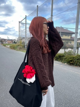 「デート/ロマンティック」｜「アイテム（スウェットパンツ）」を使った、さとめぐさん（レディース・159cm）の秋コーディネート