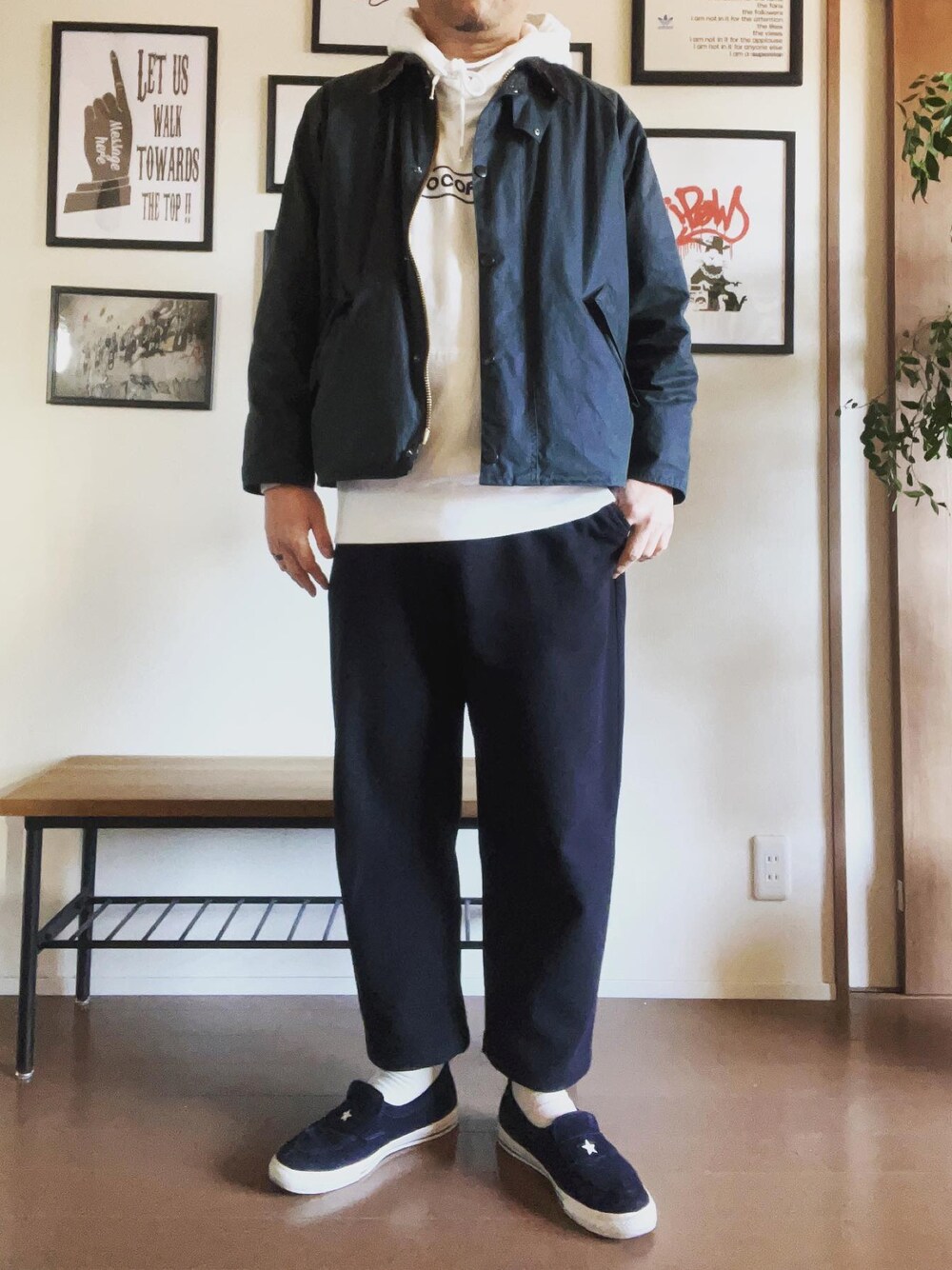 「休日スタイル、シンプルコーデ、今日のコーデ、バブアー、barbour、BARBOUR STYLE」｜「Barbourの＜Barbour(バブアー)＞ TRANSPORT JKT/アウター（その他アウター、グリーン系）」を使った、hs_ngy17さん（メンズ・185cm）の冬コーディネートの1枚目の写真