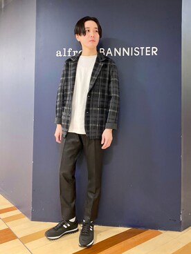 「5351 POUR LES HOMMES（ゴーサンゴーイチプールオム）のアイテム（スラックス）」を使った、大澤 拓也さん（メンズ・165cm）の秋コーディネート