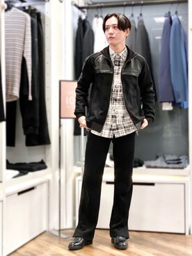「5351 POUR LES HOMMES（ゴーサンゴーイチプールオム）のアイテム（ブルゾン）」を使った、大澤 拓也さん（メンズ・165cm）の秋コーディネート
