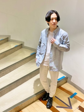 「5/（ファイブスラッシュ）のアイテム（スウェットパンツ）」を使った、大澤 拓也さん（メンズ・165cm）の春コーディネート