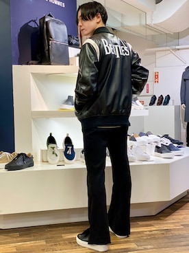 「5351 POUR LES HOMMES（ゴーサンゴーイチプールオム）のアイテム（スタジャン）」を使った、大澤 拓也さん（メンズ・165cm）の秋コーディネート