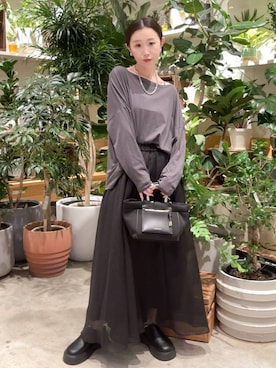 「アイテム（インナーウェア/肌着）」を使った、hiroeさん（レディース・158cm）の秋コーディネート