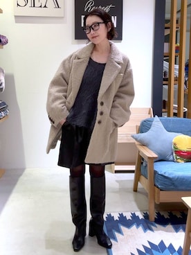 「アイテム（テーラードジャケット）」を使った、hiroeさん（レディース・160cm・40代）の冬コーディネート