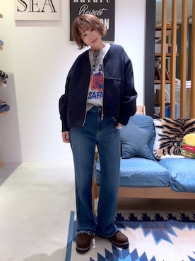 「アイテム（ローファー）」を使った、hiroeさん（レディース・160cm・40代）の秋コーディネート