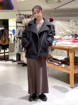 「アイテム（その他アウター）」を使った、hiroeさん（レディース・160cm・40代）の冬コーディネート