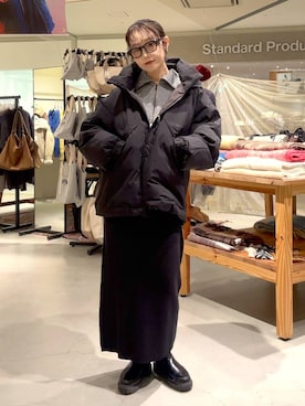 「アイテム（ブルゾン）」を使った、hiroeさん（レディース・160cm・40代）の冬コーディネート