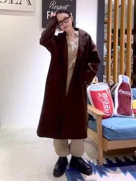 「アイテム（ニット/セーター）」を使った、hiroeさん（レディース・160cm・40代）の秋コーディネート