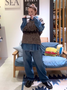 「アイテム（ベスト）」を使った、hiroeさん（レディース・160cm・40代）の秋コーディネート