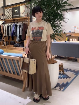 「BAYFLOW（ベイフロー）のアイテム（バッグ）」を使った、hiroeさん（レディース・160cm）の春コーディネート