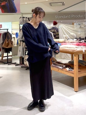 「アイテム（ネックレス）」を使った、hiroeさん（レディース・160cm・40代）の冬コーディネート