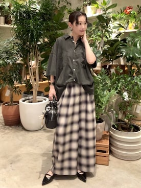 「アイテム（ボストンバッグ）」を使った、hiroeさん（レディース・158cm・40代）の夏コーディネート