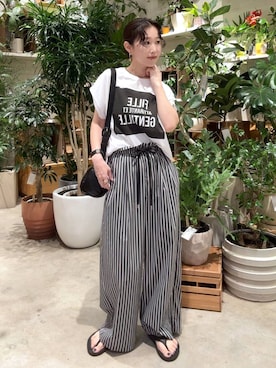 「骨格ウェーブ」｜hiroeさん（レディース・158cm・40代）の夏コーディネート