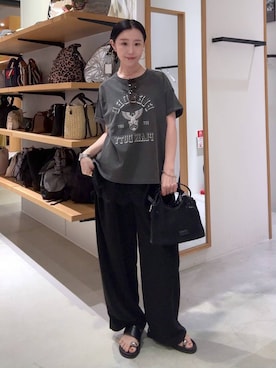 「BAYFLOW（ベイフロー）のアイテム」を使った、hiroeさん（レディース・160cm）の夏コーディネート