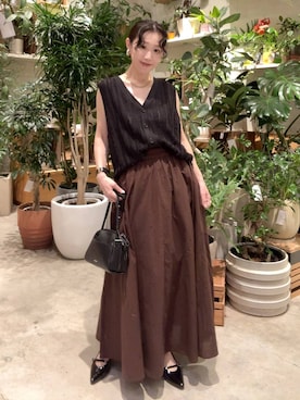 「アイテム（ベスト）」を使った、hiroeさん（レディース・158cm・40代）の夏コーディネート