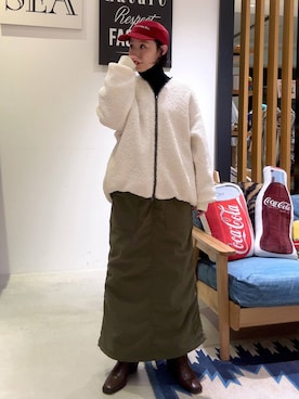 「アイテム（帽子）」を使った、hiroeさん（レディース・160cm・40代）の秋コーディネート