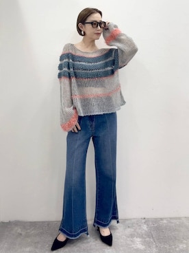 「アイテム（デニムパンツ）」を使った、hiroeさん（レディース・160cm・40代）の秋コーディネート