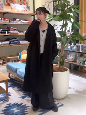 「BAYFLOW（ベイフロー）のアイテム（パンツ）」を使った、hiroeさん（レディース・160cm）の冬コーディネート