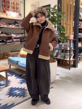 「アイテム（ブーツ）」を使った、hiroeさん（レディース・160cm・40代）の冬コーディネート