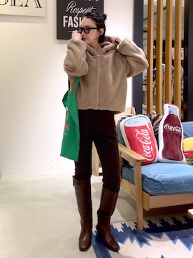 「アイテム（ブルゾン）」を使った、hiroeさん（レディース・160cm・40代）の秋コーディネート