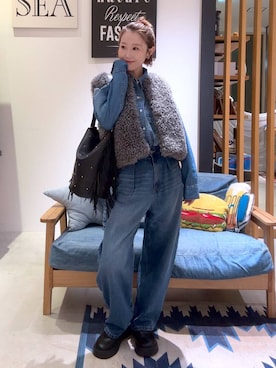 「アイテム（ベスト）」を使った、hiroeさん（レディース・160cm・40代）の秋コーディネート