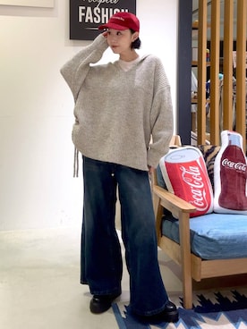 「アイテム（キャップ）」を使った、hiroeさん（レディース・160cm・40代）の秋コーディネート