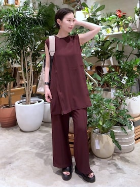 「アイテム（バックパック/リュック）」を使った、hiroeさん（レディース・158cm・40代）の夏コーディネート