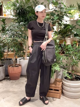 「アイテム（帽子）」を使った、hiroeさん（レディース・158cm・40代）の夏コーディネート