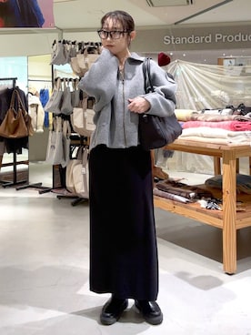 「アイテム（ブルゾン）」を使った、hiroeさん（レディース・160cm・40代）の冬コーディネート