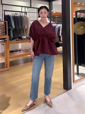 「BAYFLOW（ベイフロー）のフレフィットパンプス（パンプス、その他）」を使った、hiroeさん（レディース・160cm）の夏コーディネート