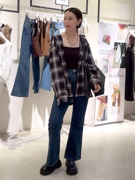 「アイテム（インナーウェア/肌着）」を使った、hiroeさん（レディース・158cm）の秋コーディネート