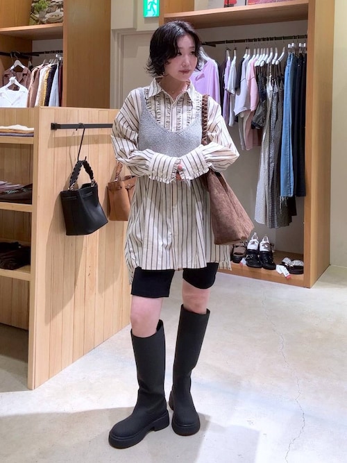 ストライプフリンジチュニック