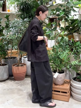 「アイテム（テーラードジャケット）」を使った、hiroeさん（レディース・158cm・40代）の夏コーディネート