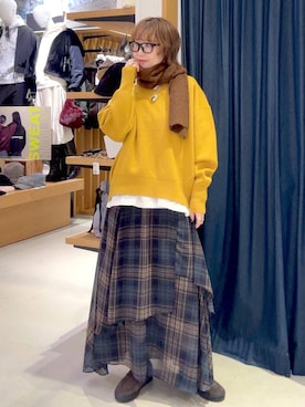 「アイテム（スカート）」を使った、hiroeさん（レディース・160cm・40代）の秋コーディネート