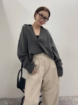 「アイテム（アンダーウェア）」を使った、hiroeさん（レディース・160cm）の秋コーディネート