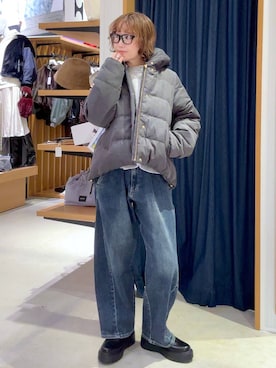 「アイテム（デニムパンツ）」を使った、hiroeさん（レディース・160cm・40代）の秋コーディネート