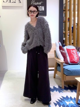 「アイテム（カーディガン/ボレロ）」を使った、hiroeさん（レディース・160cm・40代）の秋コーディネート