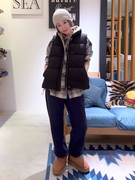 「アイテム（スウェットパンツ）」を使った、hiroeさん（レディース・160cm・40代）の秋コーディネート