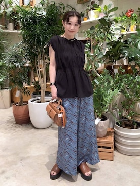 「アイテム（ボストンバッグ）」を使った、hiroeさん（レディース・158cm・40代）の夏コーディネート