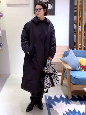 「アイテム（トートバッグ、その他）」を使った、hiroeさん（レディース・160cm）の冬コーディネート