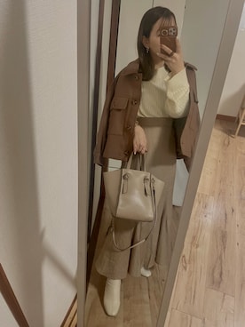 「LOWRYS FARM（ローリーズファーム）のストレッチヒールブーツ　851418（ブーツ）」を使った、saya♡さん（レディース・153cm）の秋コーディネート