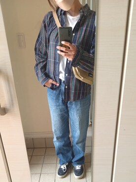 「Denim & Supply Ralph Lauren(デニムアンドサプライラルフローレン)のアイテム(シャツ/ブラウス)」を使った、..yuka..さん(レディース・163cm)の夏コーディネート