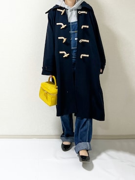 「デイリーカジュアル」｜「アイテム（ダッフルコート）」を使った、erina さん（レディース・165cm）の冬コーディネート